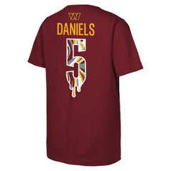 Washington Commanders  Jayden Daniels  Outerstuff Youth Mainliner Drip Player Name & Number T-Shirt