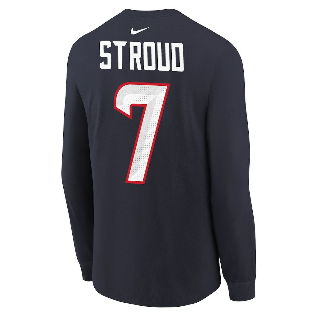 Houston Texans Nike C.J. Stroud  Youth Player Name & Number Long Sleeve T-Shirt