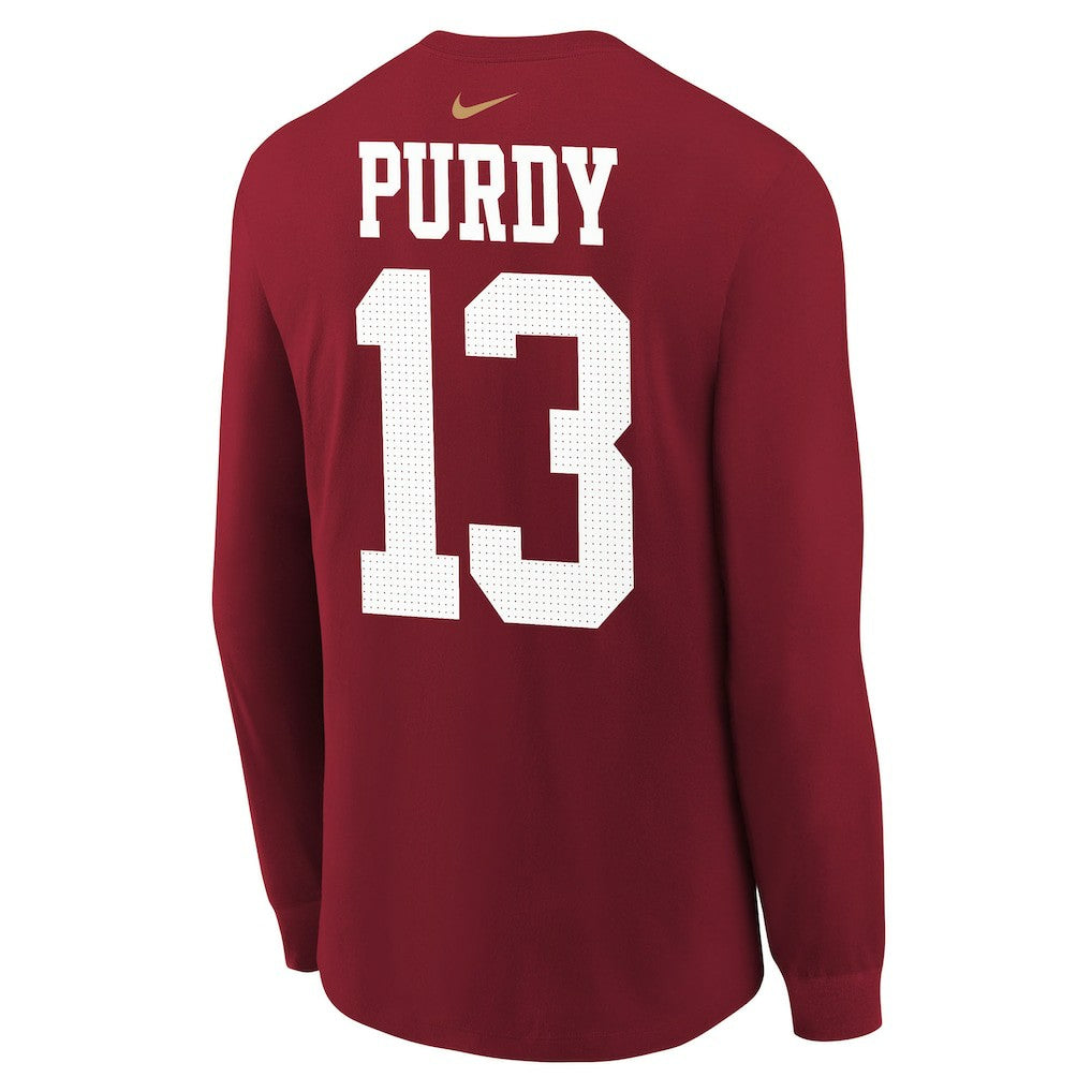 San Francisco 49ers Nike Brock Purdy  Youth Player Name & Number Long Sleeve T-Shirt