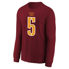 Washington Commanders Nike Jayden Daniels  Youth Player Name & Number Long Sleeve T-Shirt