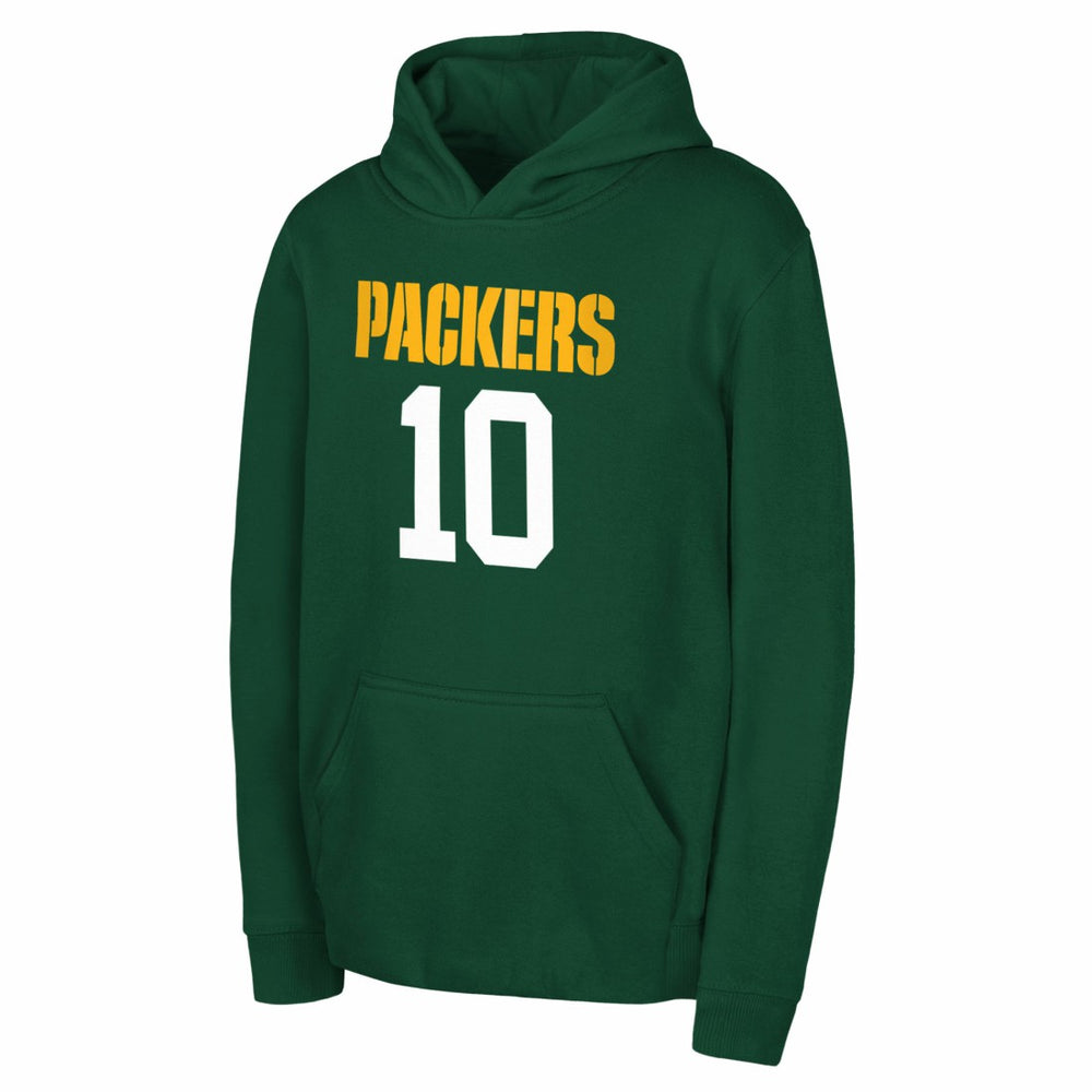 Green Bay Packers  Jordan Love  Outerstuff Mainliner Player Name & Number Hoodie