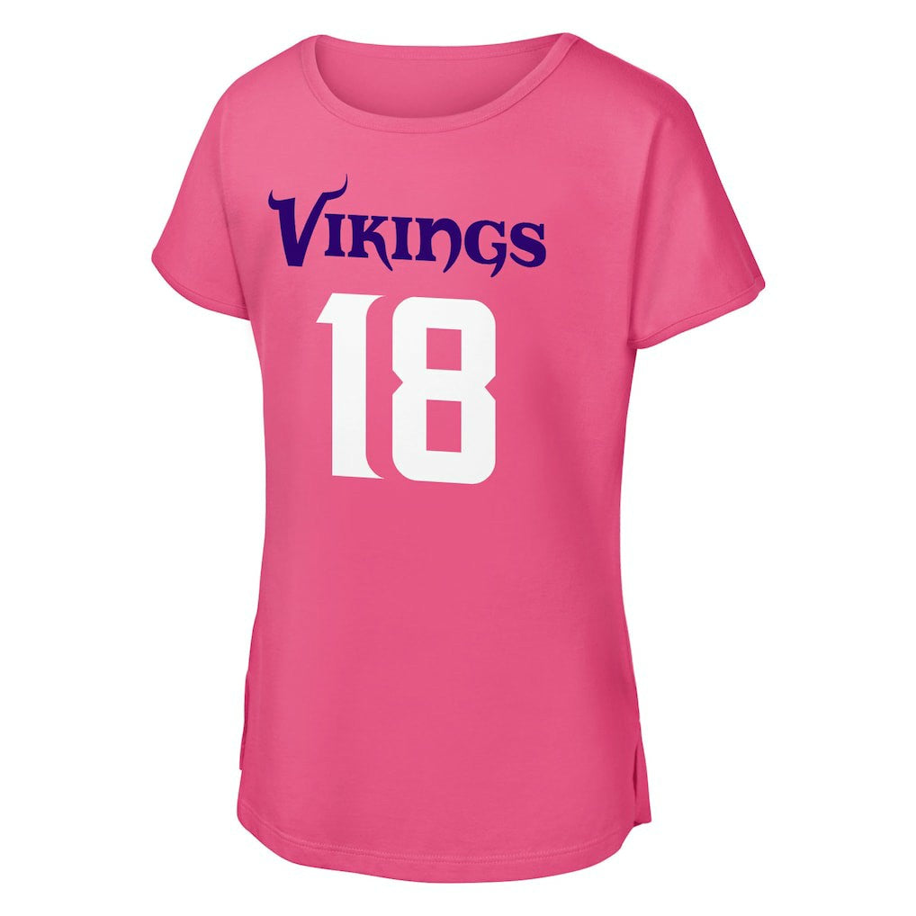 Minnesota Vikings  Justin Jefferson  Outerstuff Girls Youth Player Name & Number T-Shirt
