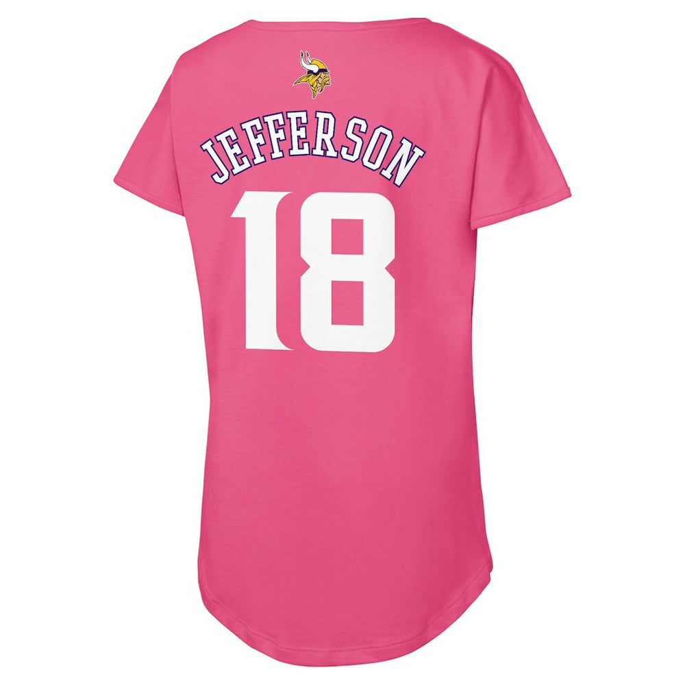 Minnesota Vikings  Justin Jefferson  Outerstuff Girls Youth Player Name & Number T-Shirt