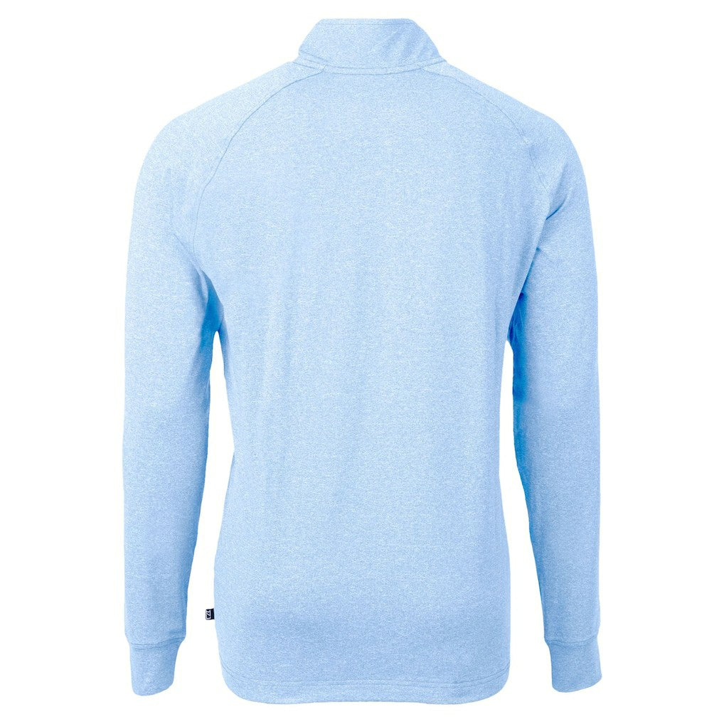 New York Giants  Cutter & Buck Raglan Adapt Eco Knit Heather Quarter-Zip Top