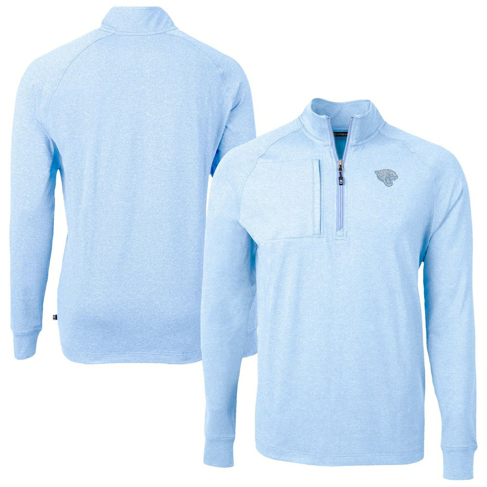 Jacksonville Jaguars  Cutter & Buck Raglan Adapt Eco Knit Heather Quarter-Zip Top