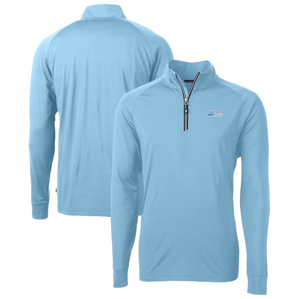 Seattle Seahawks  Cutter & Buck Raglan Adapt Eco Knit Stretch Recycled Quarter-Zip Top