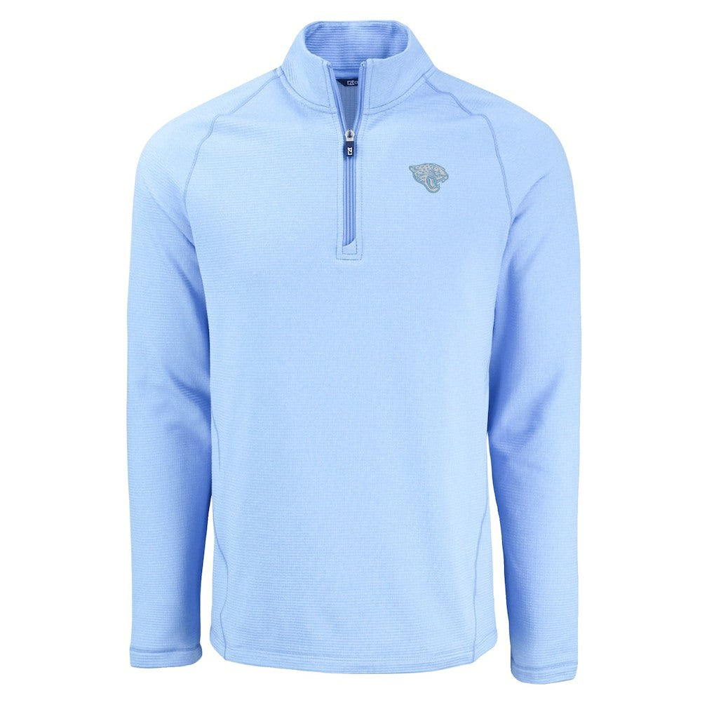 Jacksonville Jaguars  Cutter & Buck Peshastin Eco Fleece Recycled Raglan Quarter-Zip Top