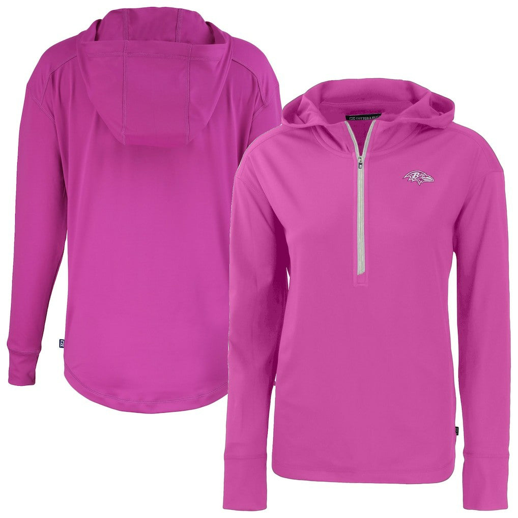 Baltimore Ravens  Cutter & Buck Women's Daybreak Eco Recycled Half-Zip Hoodie