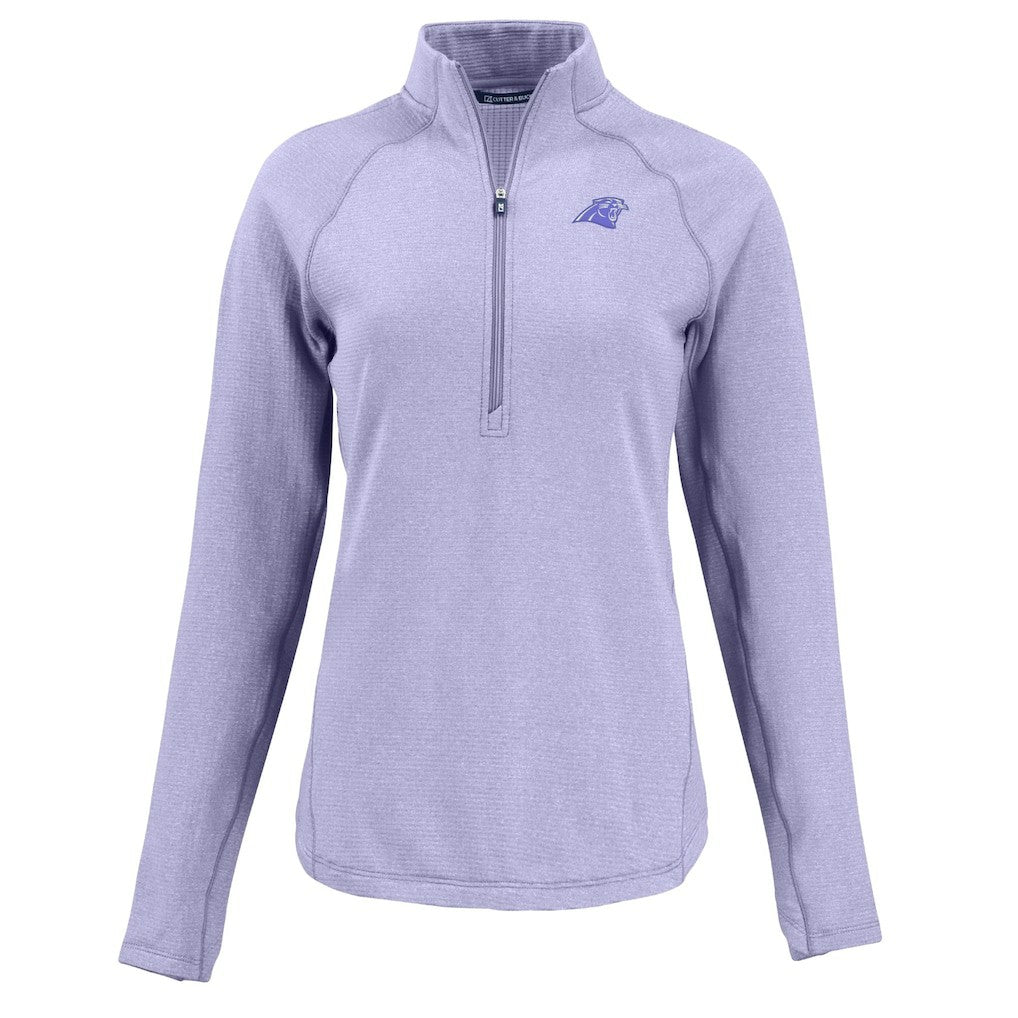 Carolina Panthers  Cutter & Buck Women's Peshastin Eco Fleece Recycled Half-Zip Top