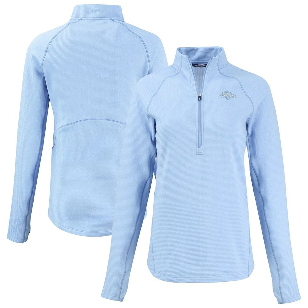 Baltimore Ravens  Cutter & Buck Women's Peshastin Eco Fleece Recycled Half-Zip Top