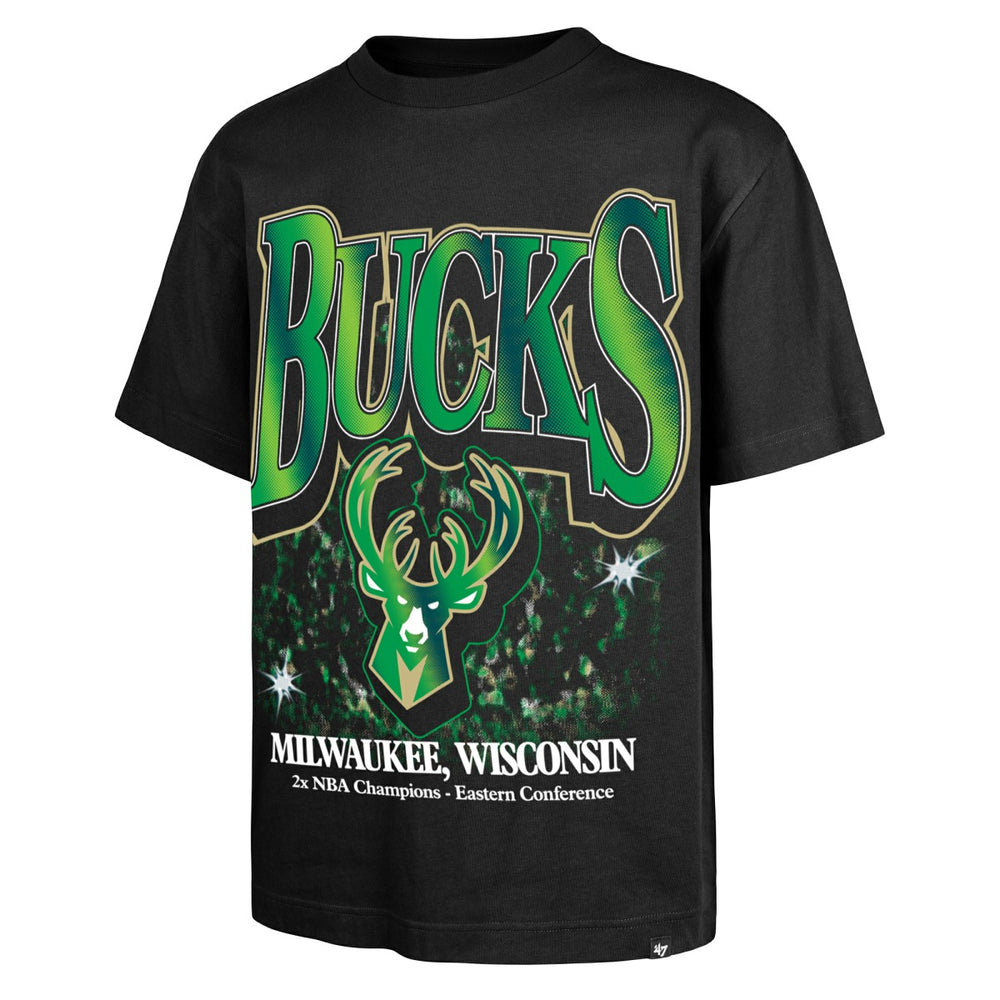 Milwaukee Bucks '47 Past Champs Collection Flashbulb Foundation T-Shirt For Sale