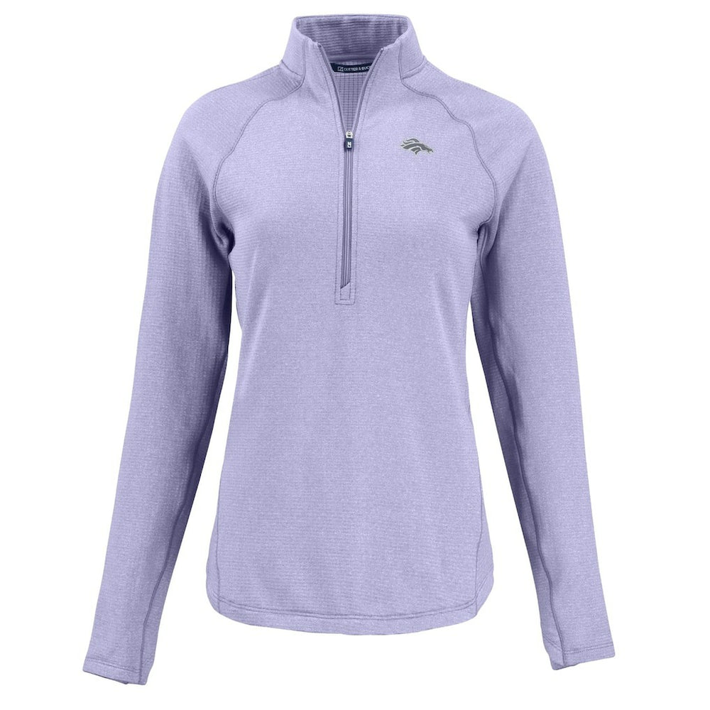 Denver Broncos  Cutter & Buck Women's Peshastin Eco Fleece Recycled Half-Zip Top