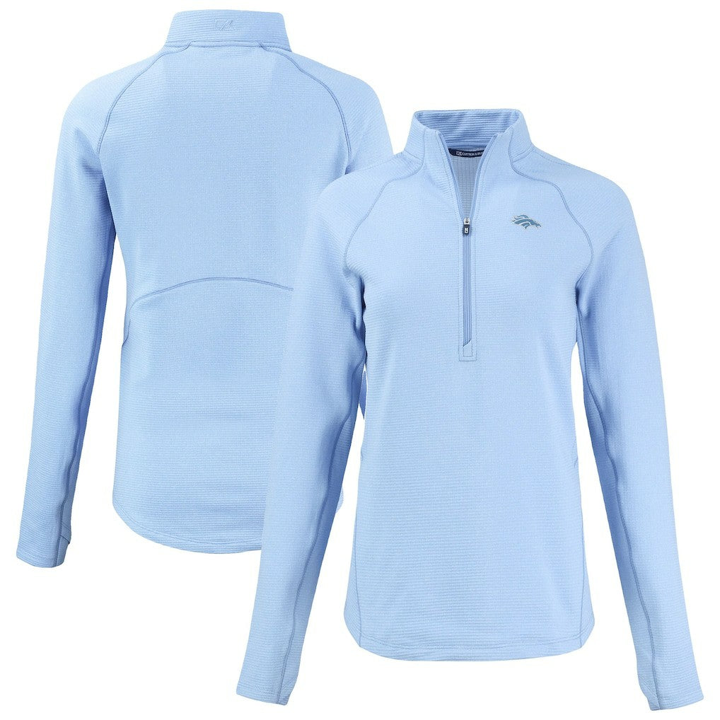 Denver Broncos  Cutter & Buck Women's Peshastin Eco Fleece Recycled Half-Zip Top