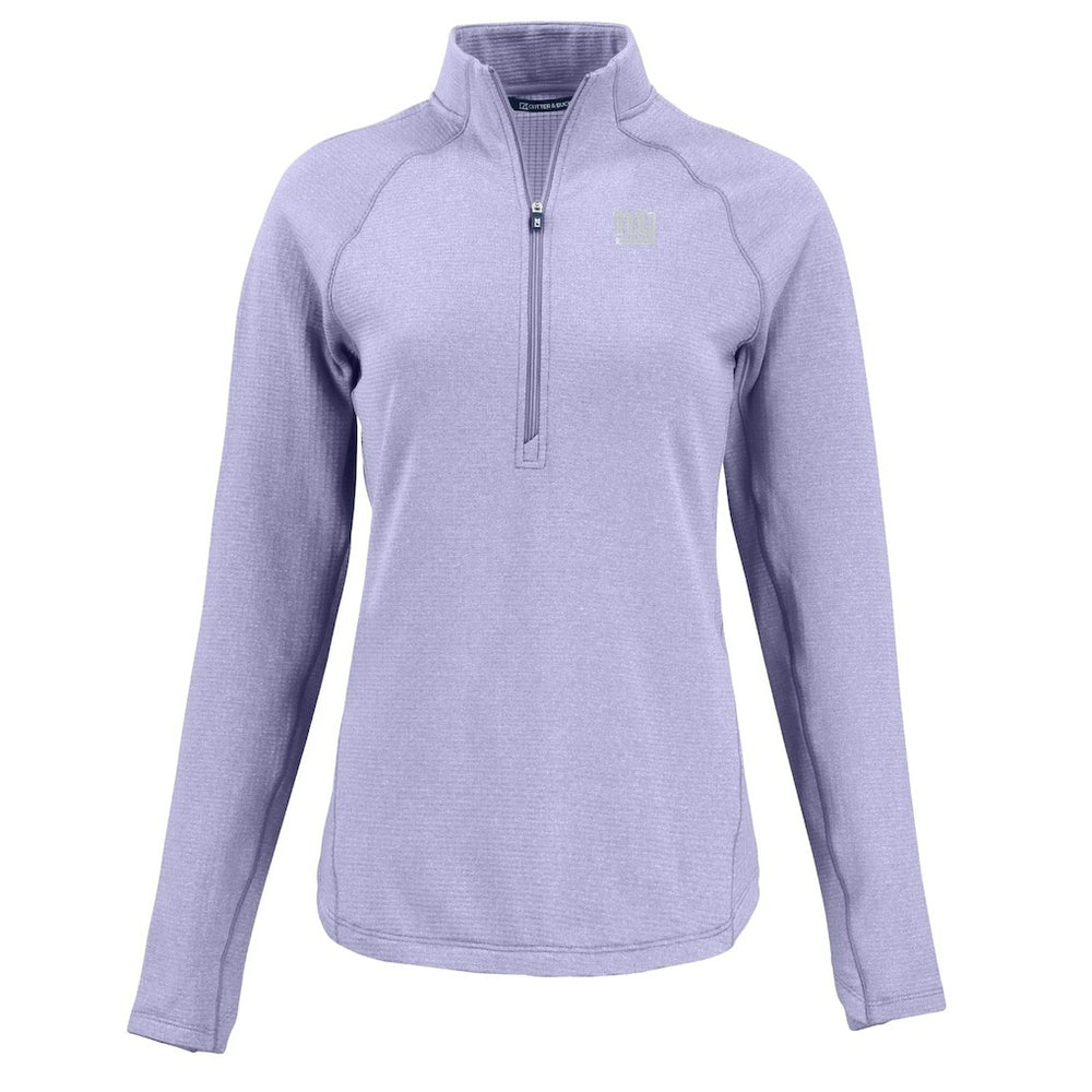 New York Giants  Cutter & Buck Women's Peshastin Eco Fleece Recycled Half-Zip Top