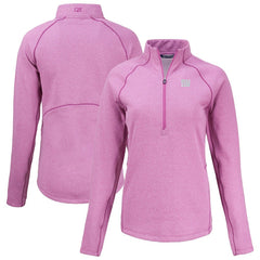 New York Giants  Cutter & Buck Women's Peshastin Eco Fleece Recycled Half-Zip Top