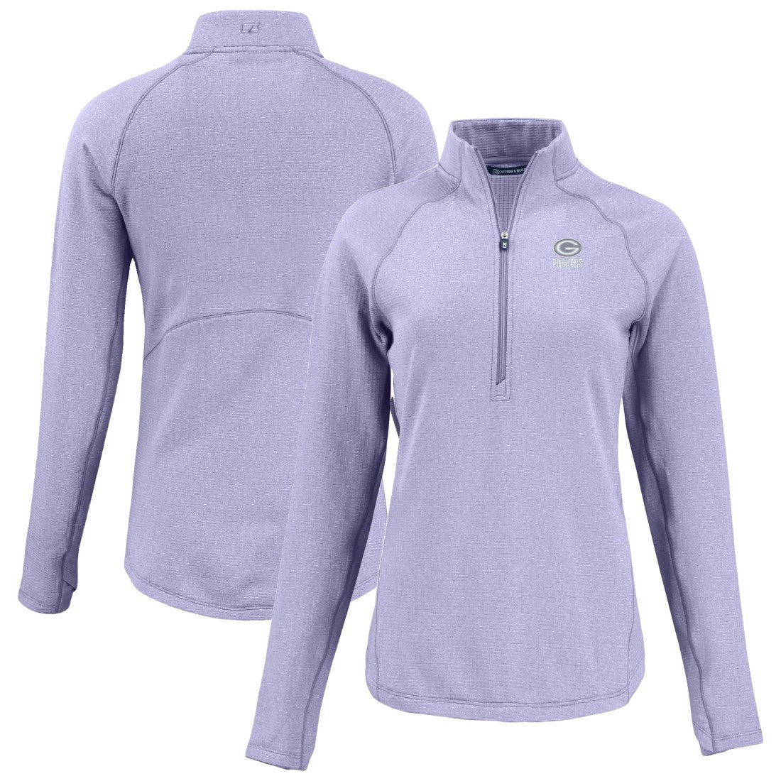 Green Bay Packers  Cutter & Buck Women's Peshastin Eco Fleece Recycled Half-Zip Top