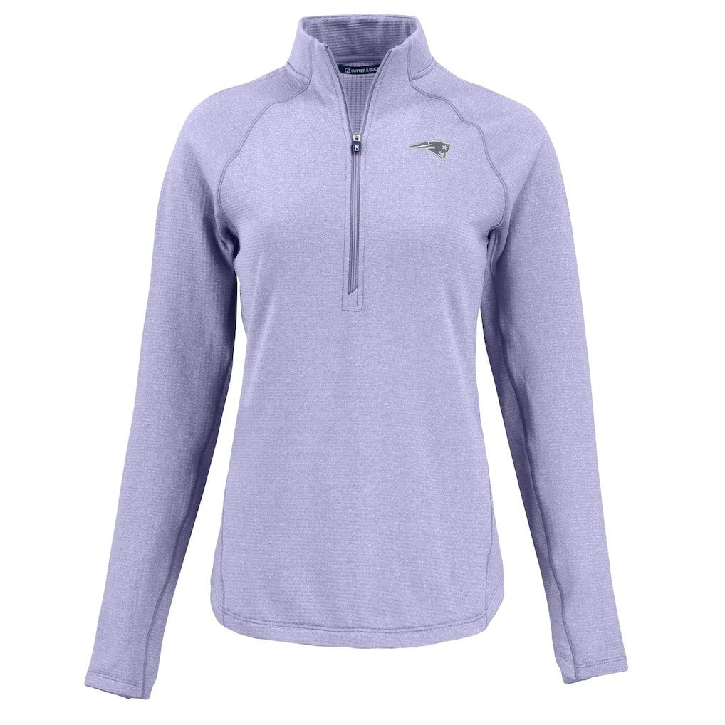 New England Patriots  Cutter & Buck Women's Peshastin Eco Fleece Recycled Half-Zip Top