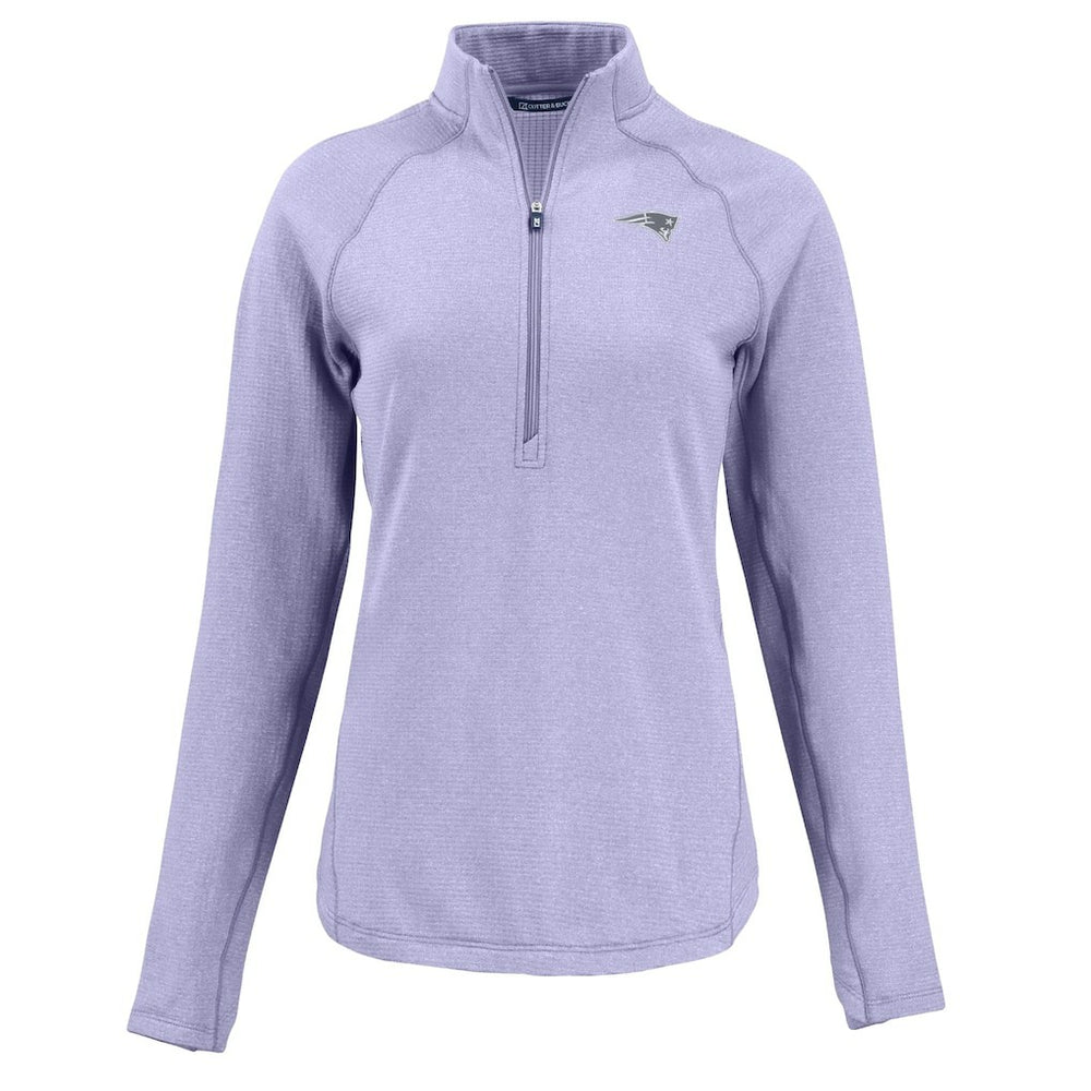 New England Patriots  Cutter & Buck Women's Peshastin Eco Fleece Recycled Half-Zip Top