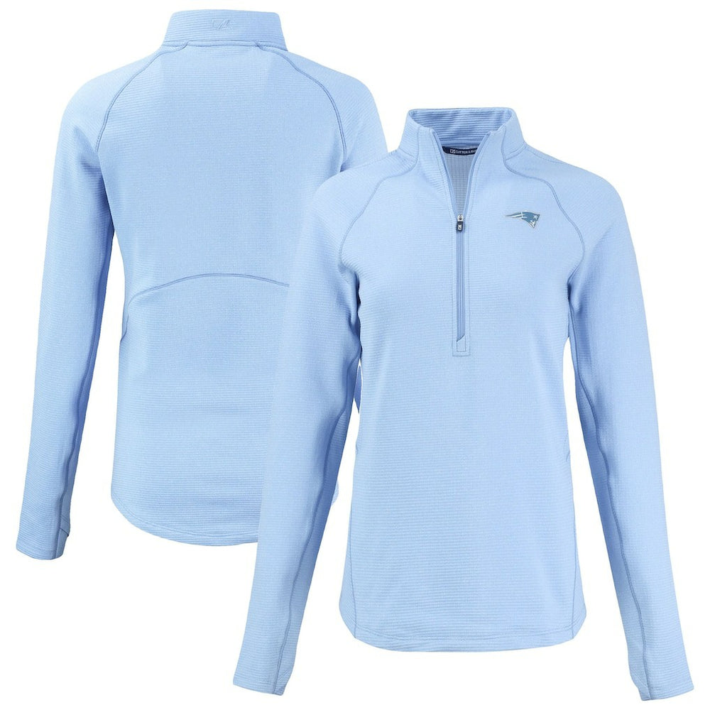 New England Patriots  Cutter & Buck Women's Peshastin Eco Fleece Recycled Half-Zip Top