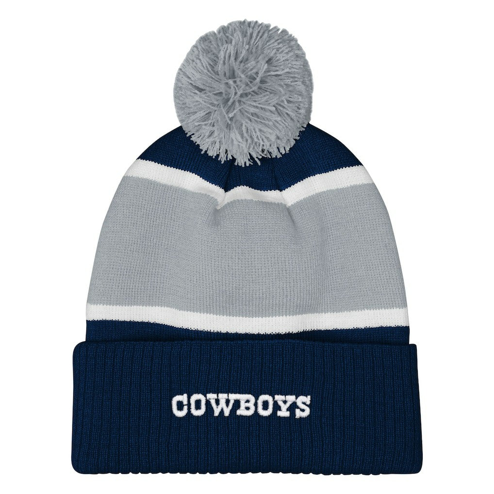 Dallas Cowboys  Outerstuff Girls Youth Let's Play Cuffed Knit Hat with Pom