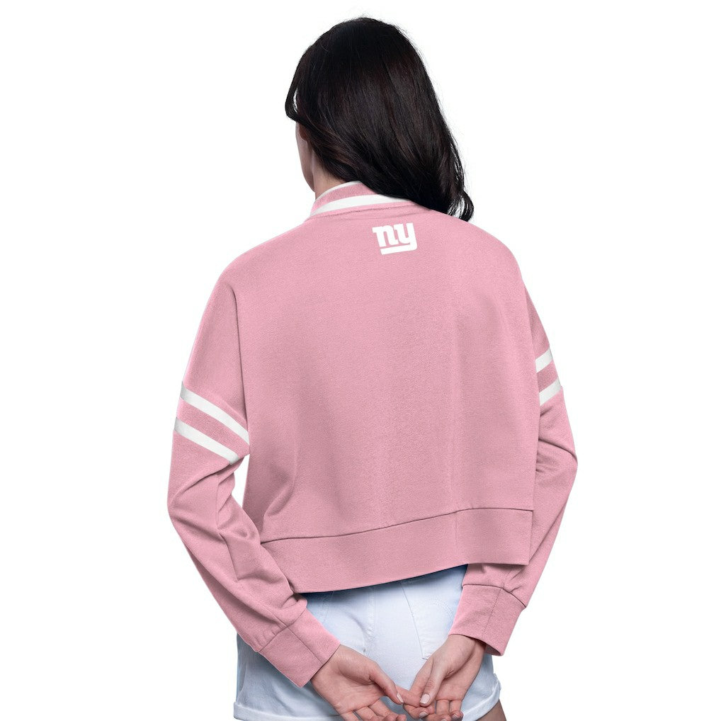 New York Giants  Starter Women's Power Play Cropped Pullover Sweatshirt