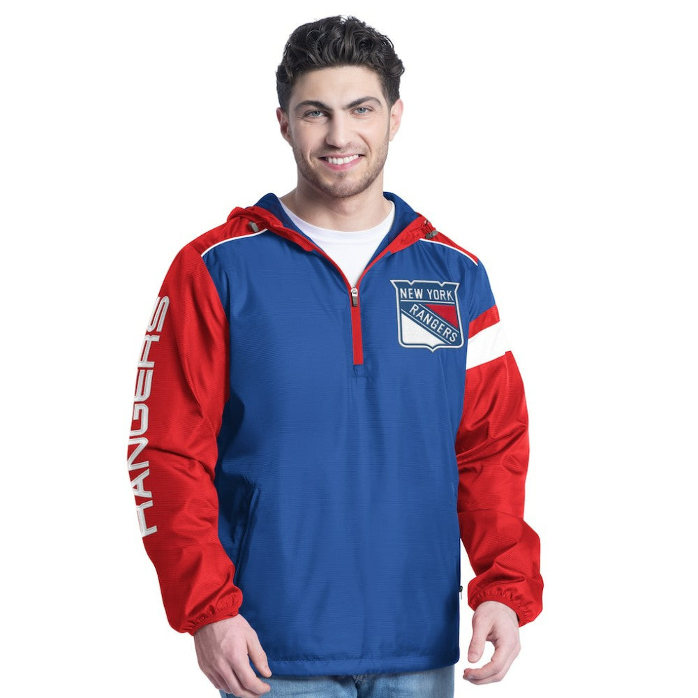 New York Rangers G-III Sports by Carl Banks Lateral Half-Zip Hoodie Jacket Outlet