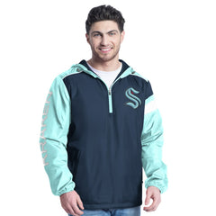 Seattle Kraken G-III Sports by Carl Banks Lateral Half-Zip Hoodie Jacket For Sale