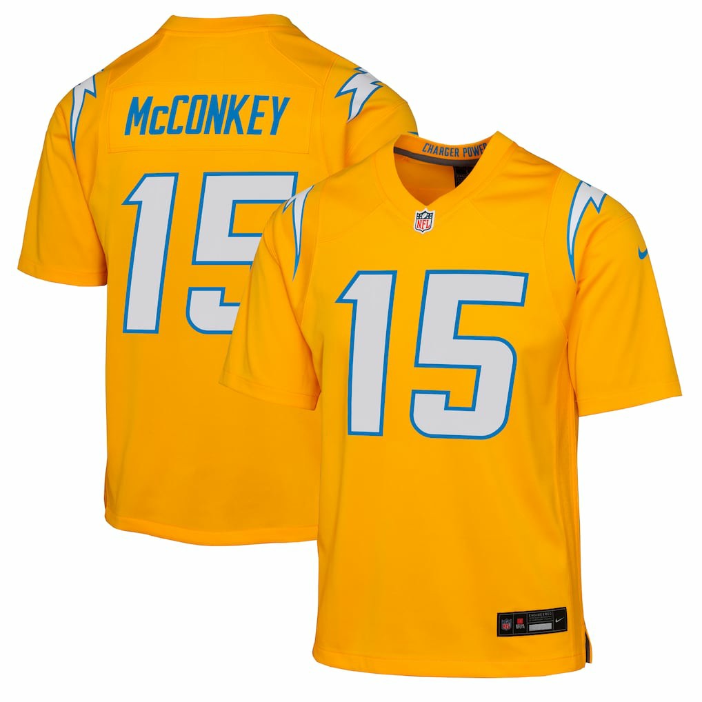 Los Angeles Chargers Nike Ladd McConkey  Youth Alternate Charger Power Game Player Jersey