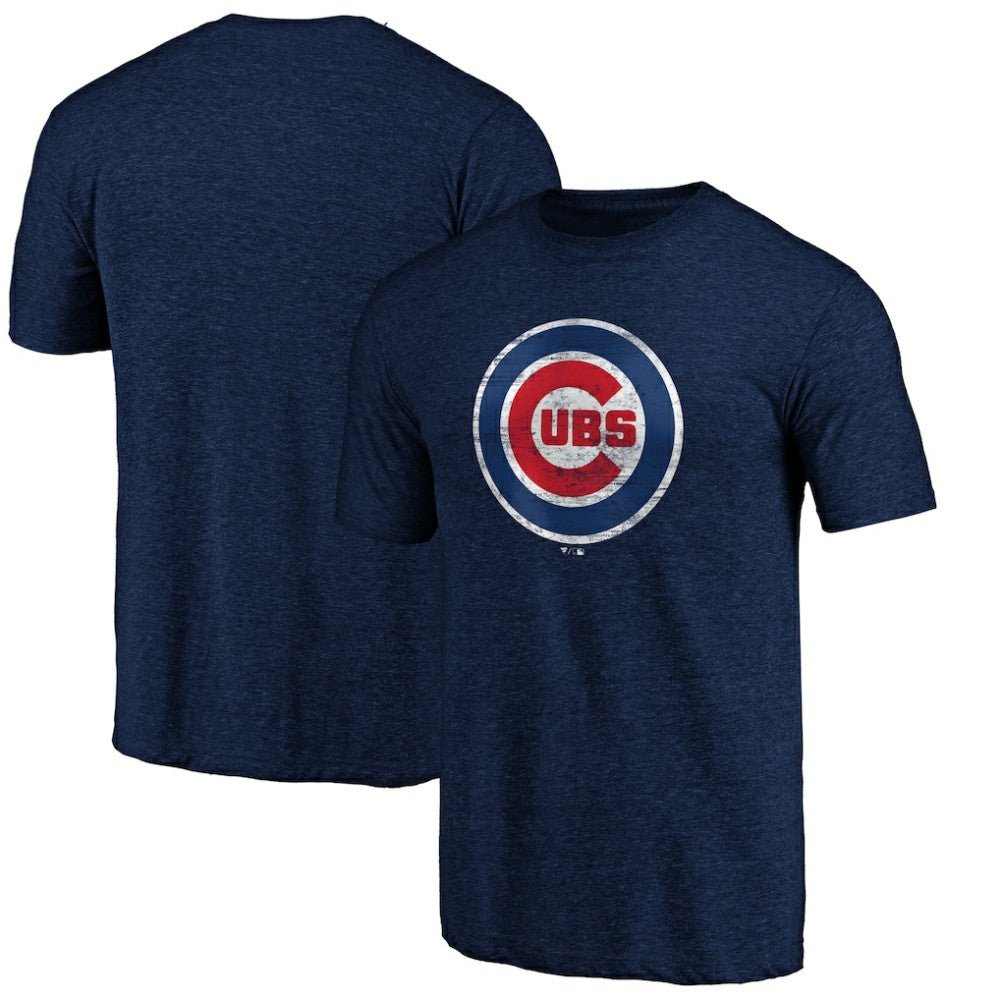 Chicago Cubs Weathered Official Logo Tri-Blend T-Shirt | MLB On Sale