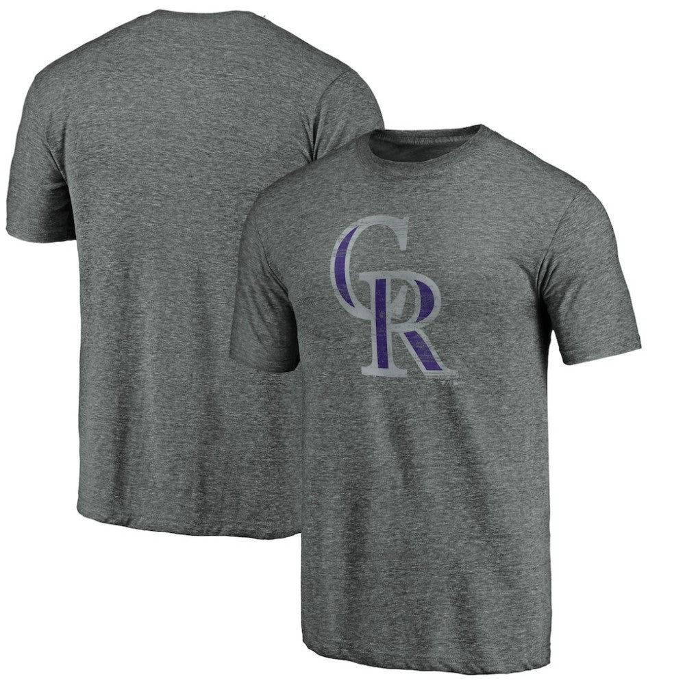 Colorado Rockies Weathered Official Logo Tri-Blend T-Shirt | MLB On Sale