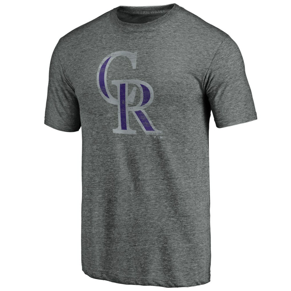Colorado Rockies Weathered Official Logo Tri-Blend T-Shirt | MLB On Sale