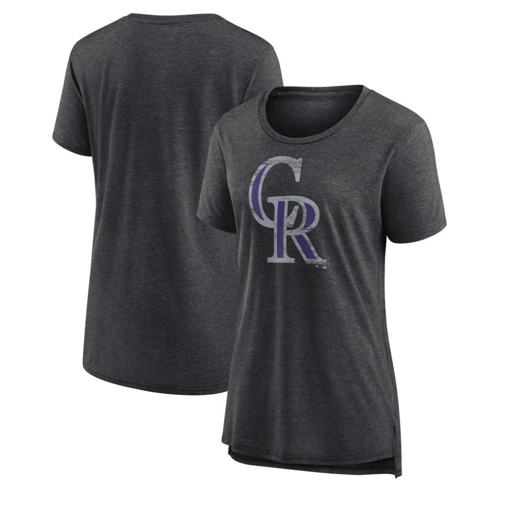 Colorado Rockies Women's Weathered Official Logo Tri-Blend T-Shirt | MLB Discount