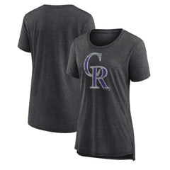 Colorado Rockies Women's Weathered Official Logo Tri-Blend T-Shirt | MLB Discount