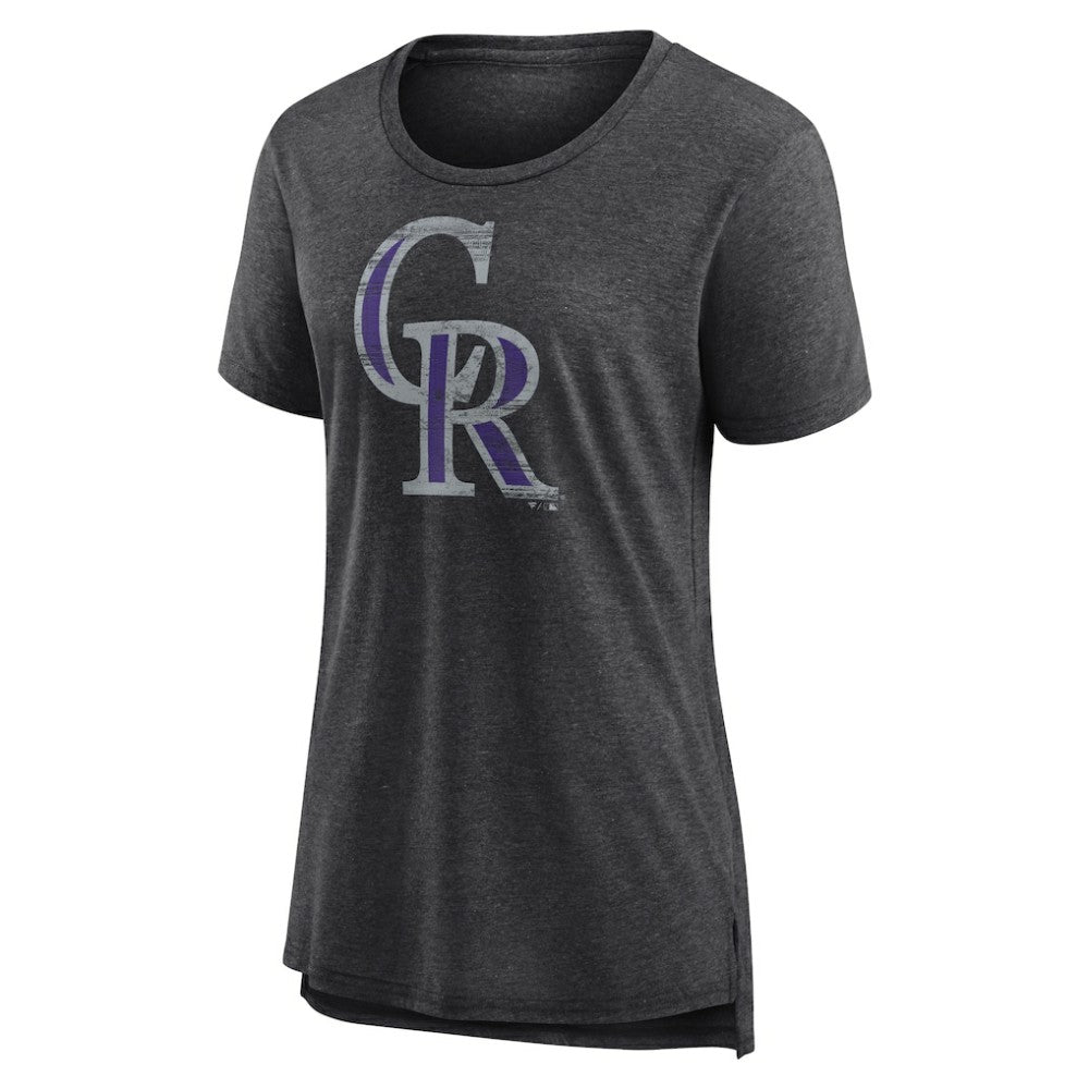 Colorado Rockies Women's Weathered Official Logo Tri-Blend T-Shirt | MLB Discount