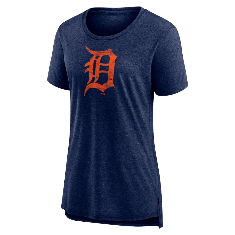 Detroit Tigers Women's Weathered Official Logo Tri-Blend T-Shirt | MLB US