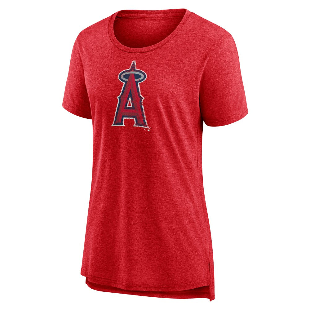 Los Angeles Angels Women's Weathered Official Logo Tri-Blend T-Shirt | MLB Discount