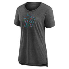 Miami Marlins Women's Weathered Official Logo Tri-Blend T-Shirt | MLB US