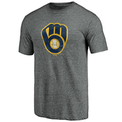 Milwaukee Brewers Weathered Official Logo Tri-Blend T-Shirt | MLB On Sale