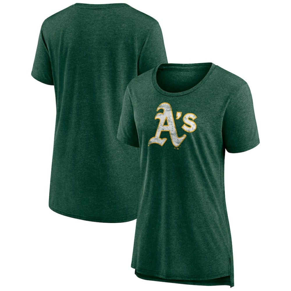 Athletics Women's Weathered Official Logo Tri-Blend T-Shirt | MLB US
