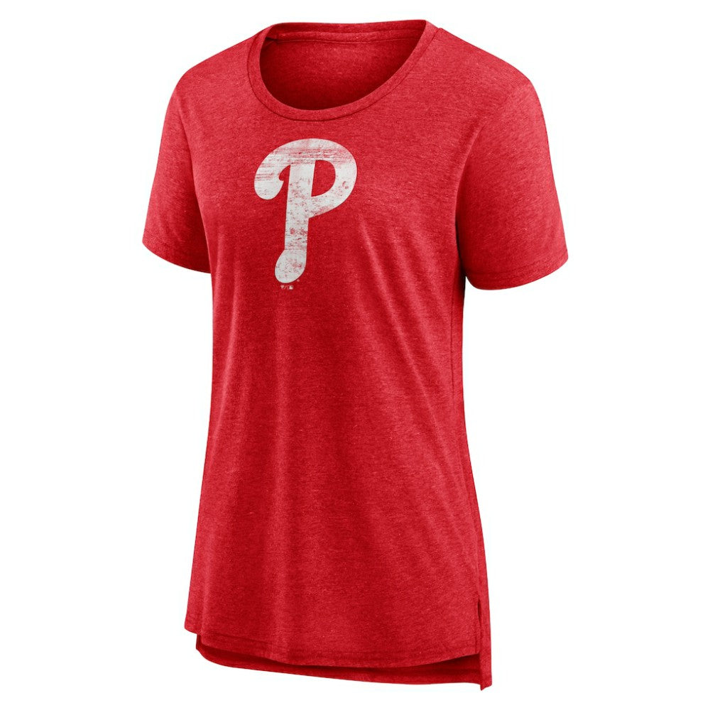 Philadelphia Phillies Women's Weathered Official Logo Tri-Blend T-Shirt | MLB Sale