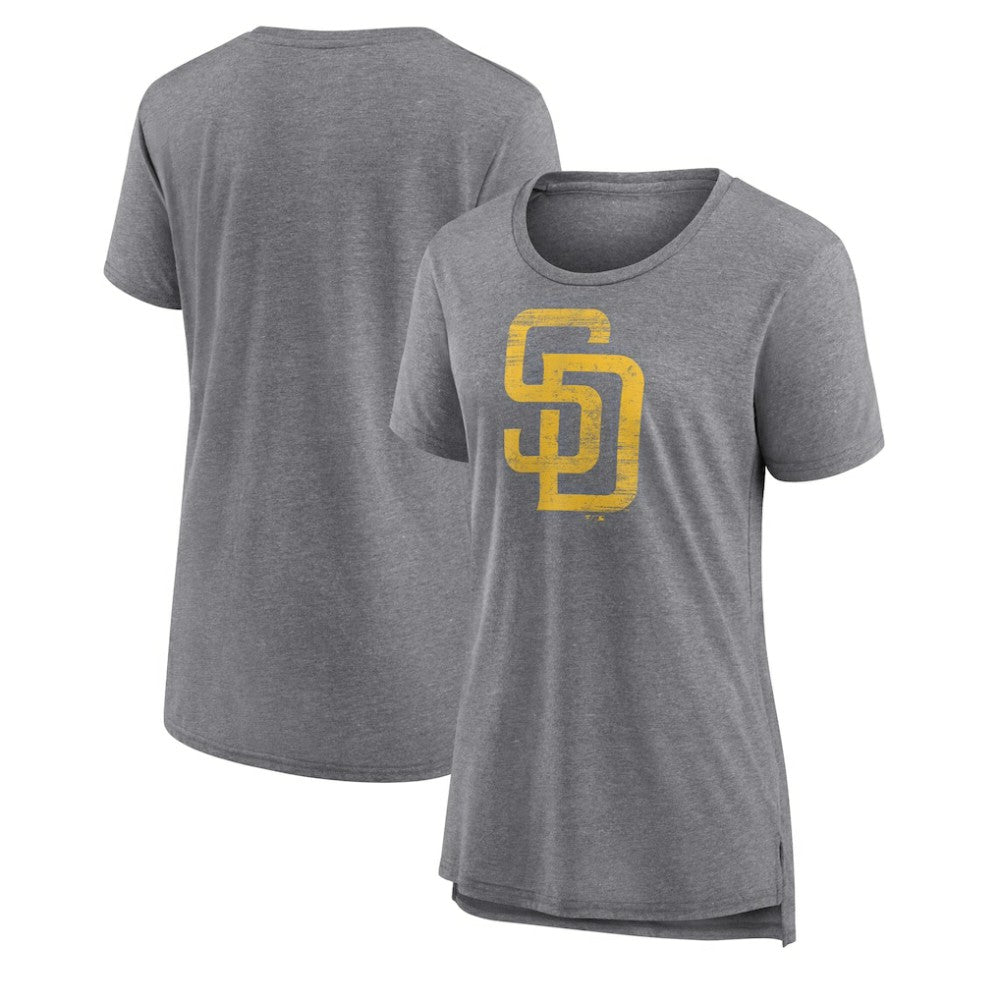 San Diego Padres Women's Weathered Official Logo Tri-Blend T-Shirt | MLB For sale
