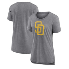 San Diego Padres Women's Weathered Official Logo Tri-Blend T-Shirt | MLB For sale