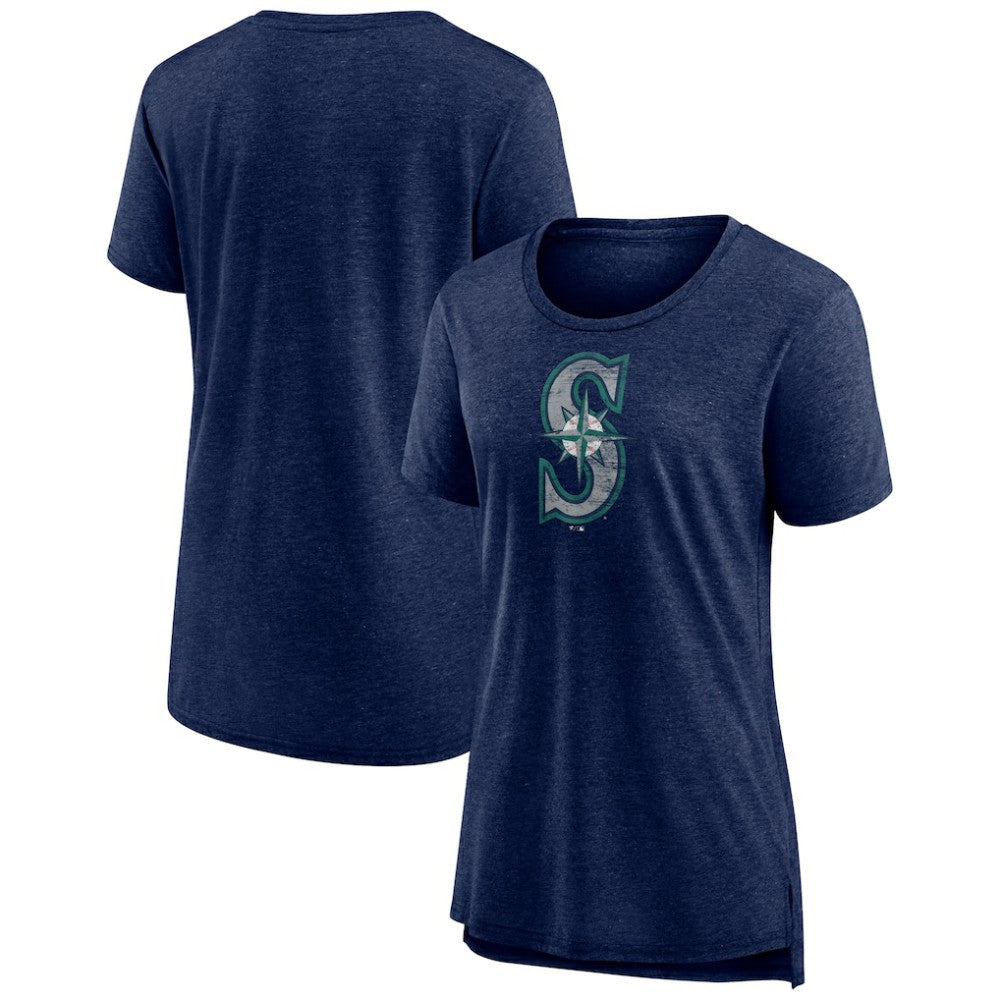 Seattle Mariners Women's Weathered Official Logo Tri-Blend T-Shirt | MLB Outlet