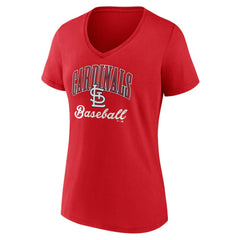 St. Louis Cardinals Women's Victory Script V-Neck T-Shirt | MLB Outlet