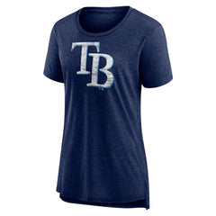 Tampa Bay Rays Women's Weathered Official Logo Tri-Blend T-Shirt | MLB Online