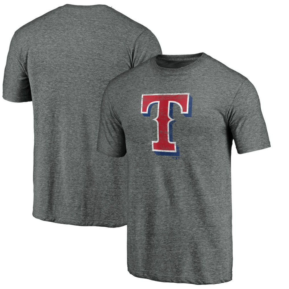 Texas Rangers Weathered Official Logo Tri-Blend T-Shirt | MLB Outlet
