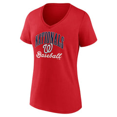 Washington Nationals Women's Victory Script V-Neck T-Shirt | MLB New
