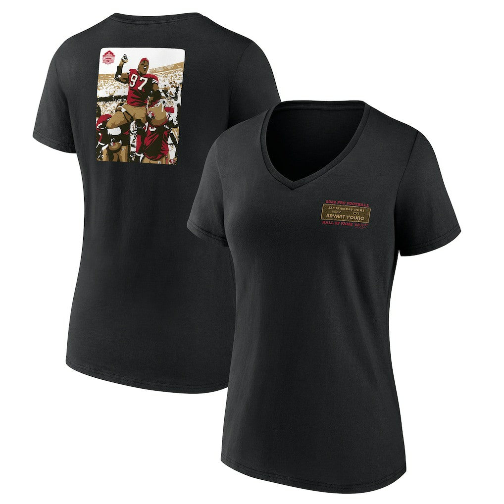San Francisco 49ers  Bryant Young  Women's Hall of Fame V-Neck T-Shirt