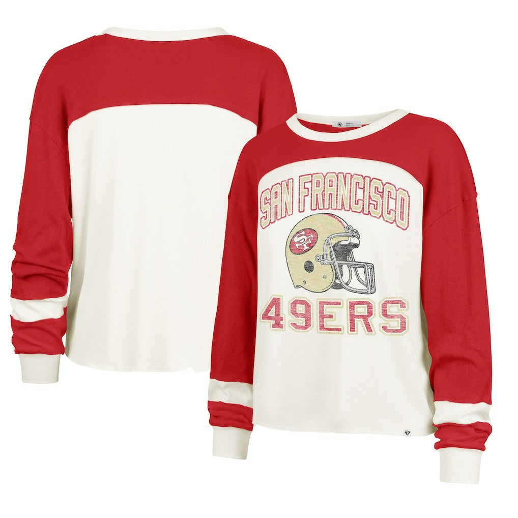 San Francisco 49ers 47 brand '47 Women's Double Header Curve Toni Long Sleeve T-Shirt