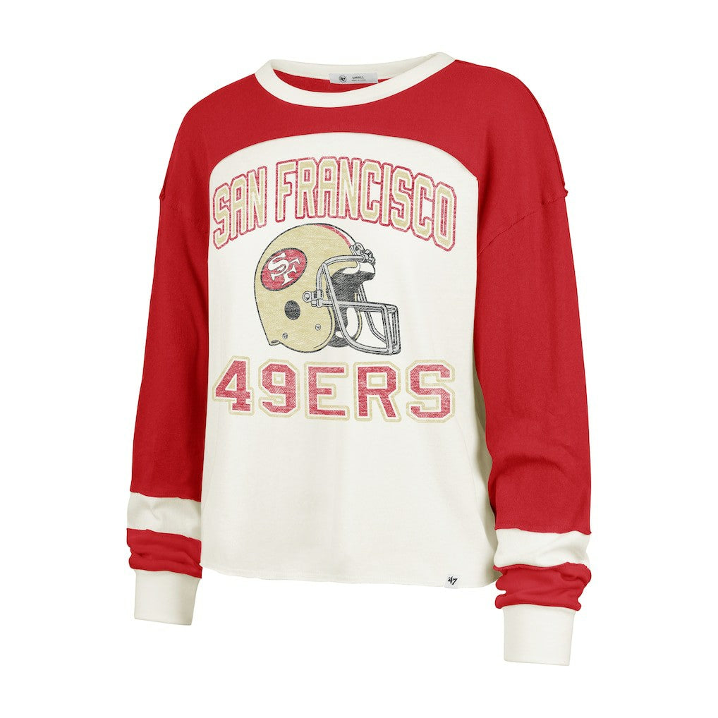 San Francisco 49ers 47 brand '47 Women's Double Header Curve Toni Long Sleeve T-Shirt